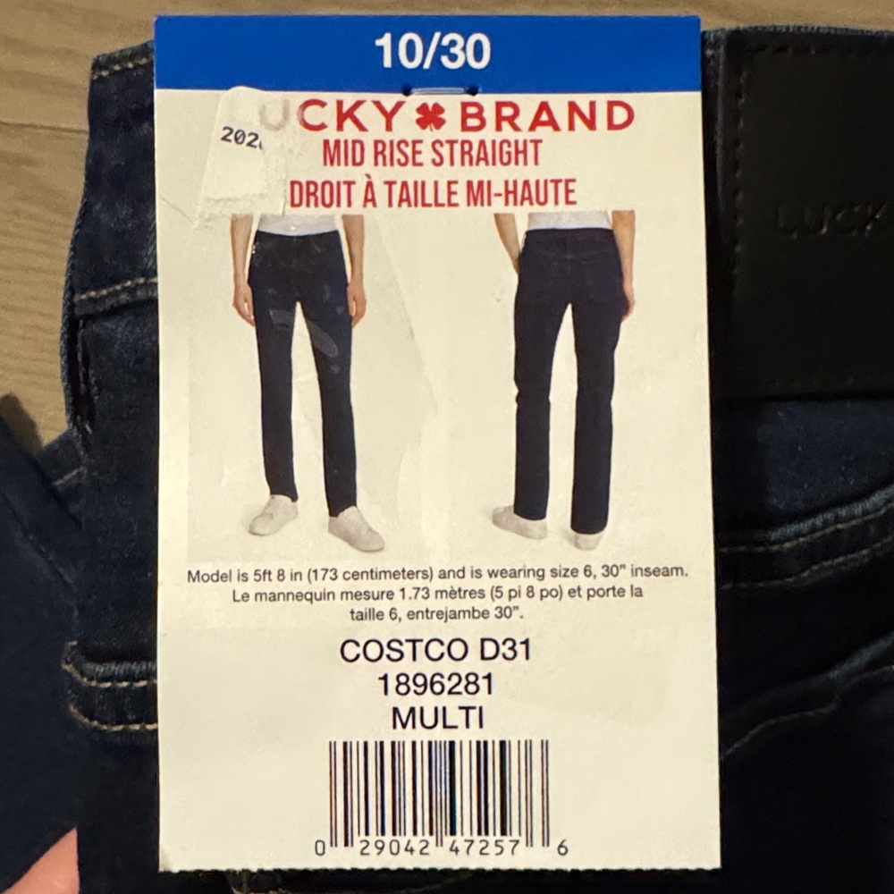 10/30 Lucky🍀Brand Dark Blue Mid Rise Straight Jeans - Picture 4 of 5